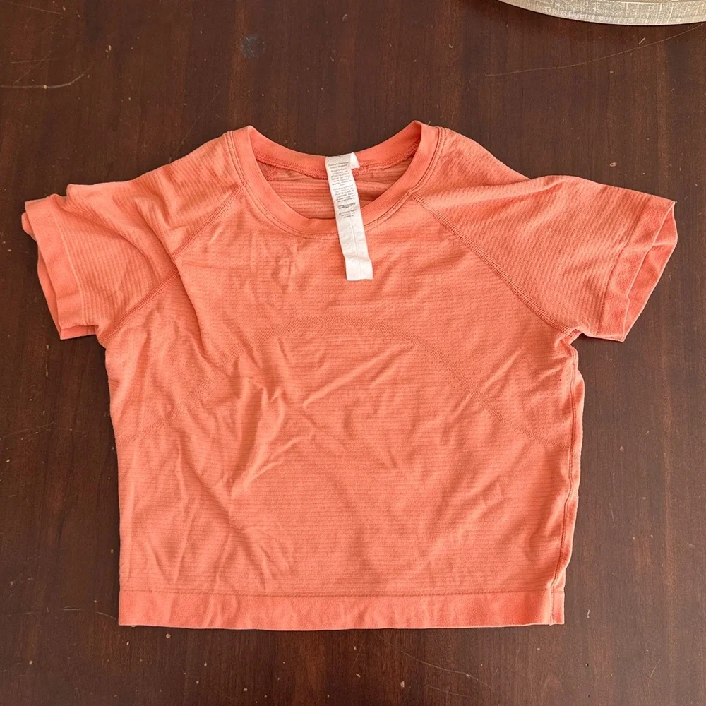 Lululemon Athletica Orange Athletic Top and shorts set - Picture 2 of 7
